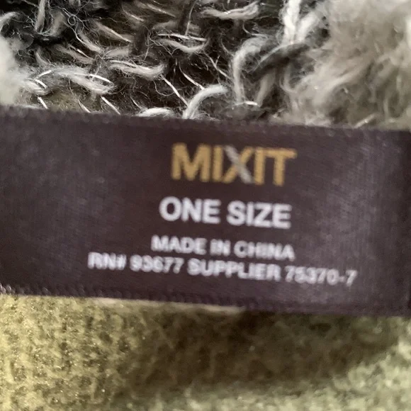 Lot of 2 Mixit winter scarfs. Black, gray and silver.  Gold, cream and tan. OS - Picture 3 of 6